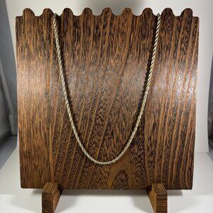 Gold Tone Rope Chain RMN Necklace For Men Or Women - Lobster Clasp 30 Inches Lon